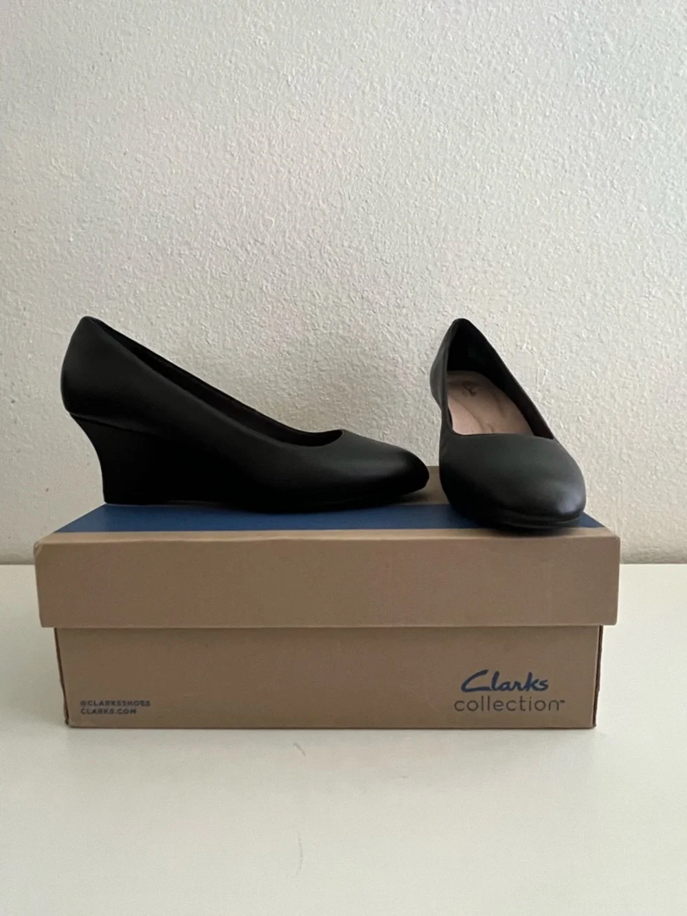 Clarks Ultimate Comfort Classic Black Wedge Pumps - Women's Dress Wedges 10W